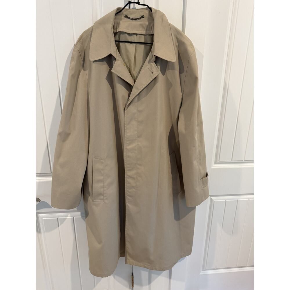 Vintage Newport Harbor Men's Beige Trench Coat - Size 4XL